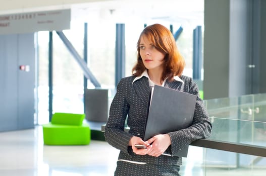 Shot of beautiful business woman in interior