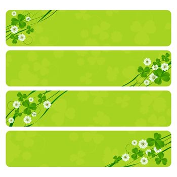 St. Patrick's Day header collection with clover foliage