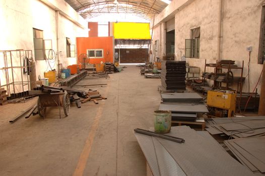 CANTON, CHINA - NOVEMBER 11: One of the biggest manufacturer of auto spray booths and generators in China. Car industry became very important element of Chinese economy growth. Factory tour on November 11, 2010.