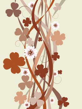 St. Patrick's Day background with stylized four leaves clovers