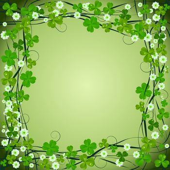 Clover frame background for St. Patrick Day