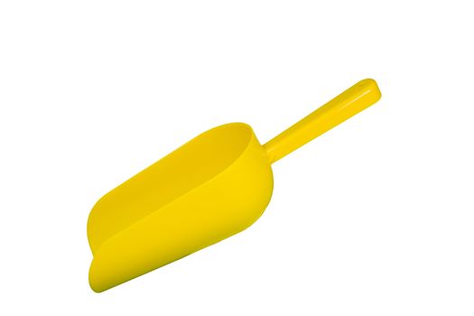 yellow plastic scoop isolated with clipping path at original size