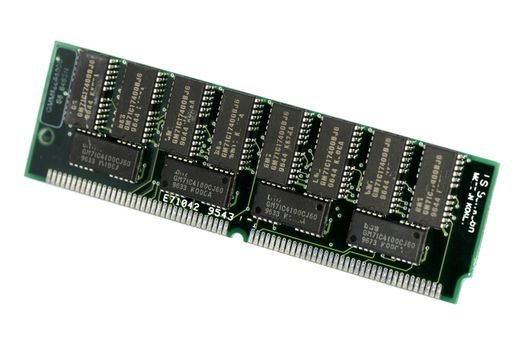 Close view detail of a computer memory chips.