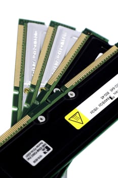 Close view detail of a computer memory chips.