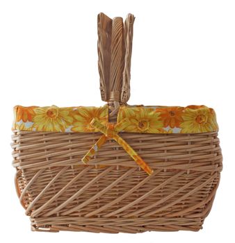 Picnic basket with yellow and orange decoration