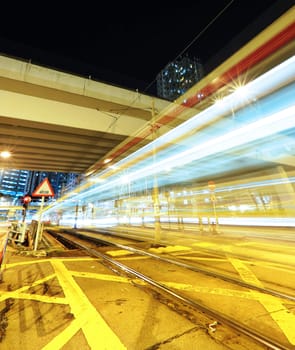 light trails in mega city