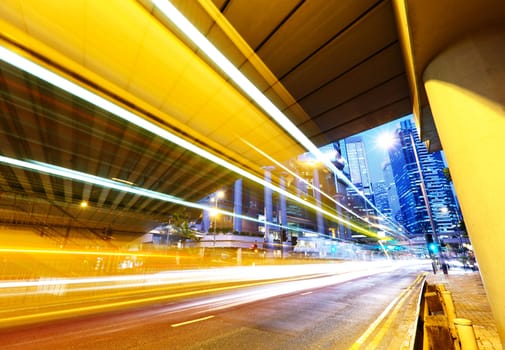 futuristic urban city night traffic