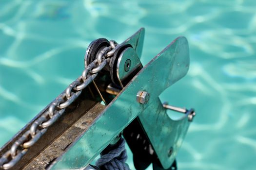 Anchor on a boat