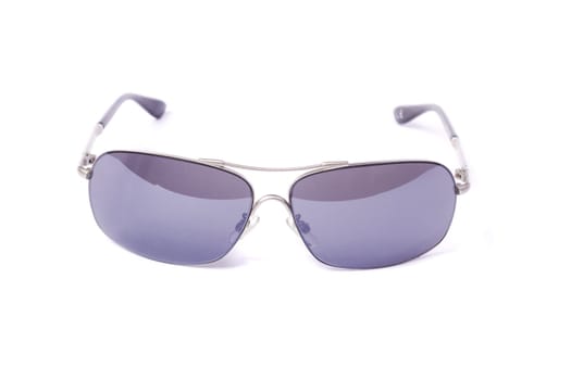 Close up view of some police style sunglasses.