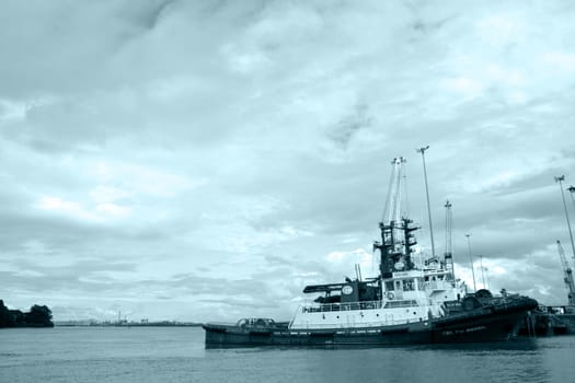 celtic rebel tug boat on the river shannon at foynes in ireland