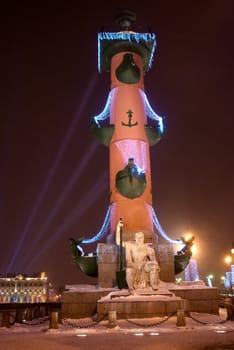 Night image of quay in St.-Petersburg