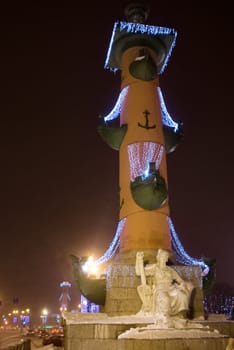 Night view of quay in St.-Petersburg