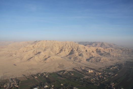 Aerial  shot Valley of the Kings and Queens Luxor Egypt