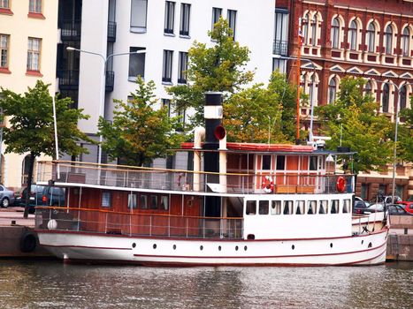 Old steam ship, at harbor, in Helsinki Finland