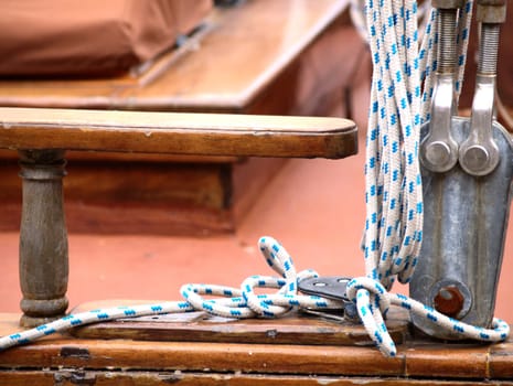 Old wooden boat exterior at harbor, no person