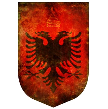 old isolated over white coat of arms of albania