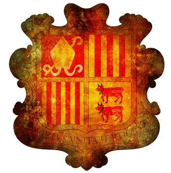 old isolated over white coat of arms of andorra