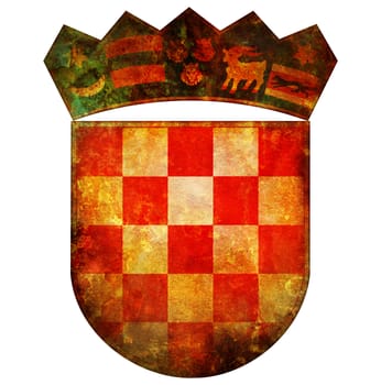 old isolated over white coat of arms of croatia