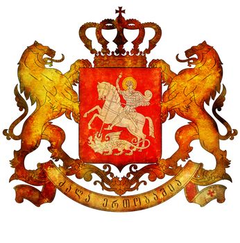 old isolated over white coat of arms of georgia