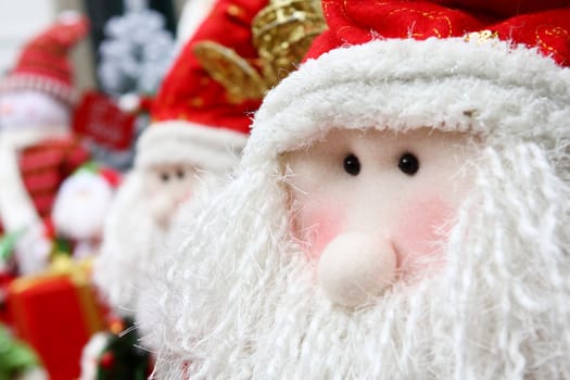 Santa Claus with gifts close up