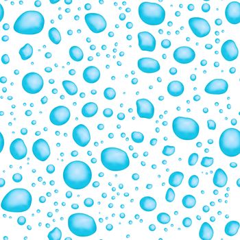 Seamless texture - a pattern of blue drops on a white background
