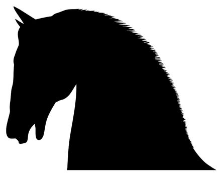 silhouette of a horses head