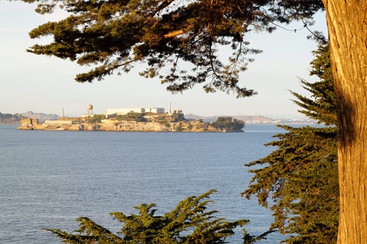 View on Alcatraz Island museum, San-Francisco Bay, USA