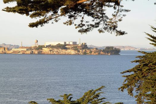 View of Alcatraz Island Museum in the San Francisco Bay