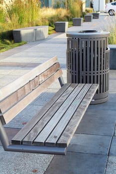 Bench on the town street