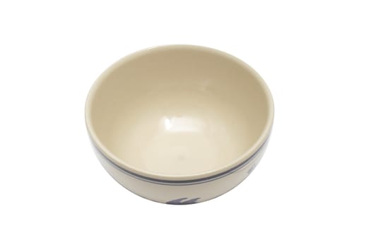 A ceramic bowl isolated on the white background