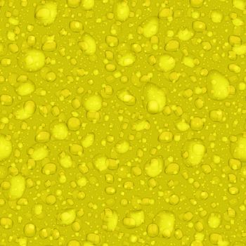 Spray of water on a yellow background - abstract seamless texture