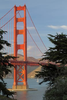 View of Golden Gate Bridge, San-Francisco Bay, California, USA