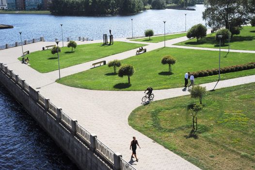 People in the park. Riga, Latvia
