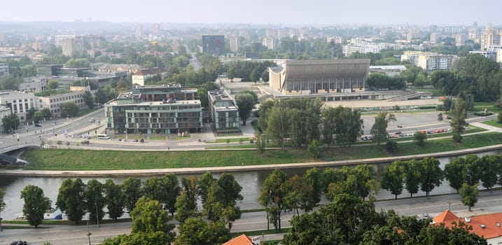 Aerial view of a modern part of Vilnius. Lithuania