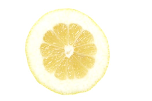 Half cut lemon isolated on white background