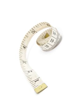 Measuring tape isolated on white background