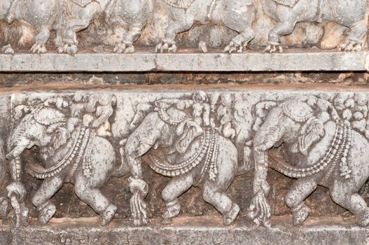 A section from the world famous hoysala architecture in India