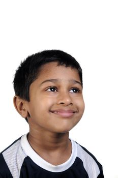 an handsome young indian kid thinking about something