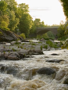 Rapids in park at dawn