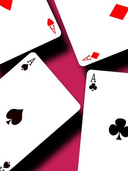 four aces on color background