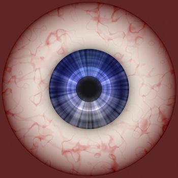 Blue eye. Closeup illustration of an eyeball.