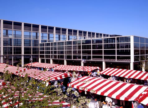 Market day in modern city centre