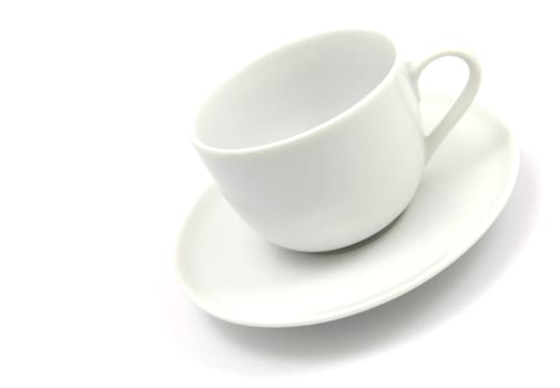 Empty white coffee cup, isolated on white