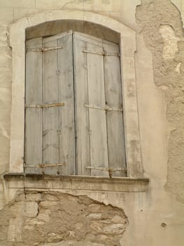 An old window in Montpellier, France