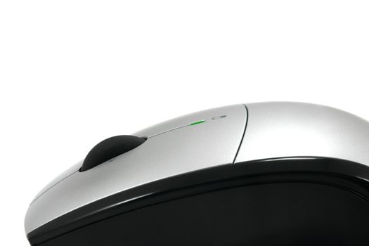 Cordless Optical Mouse, side view, isolated on white