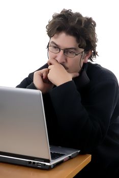 young man working with a personal computer