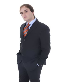 young business man portrait in white background