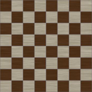 Wooden chessboard. Seamless tiling possible. Illustration.