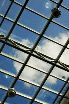 Transparent ceiling of an  modern office building