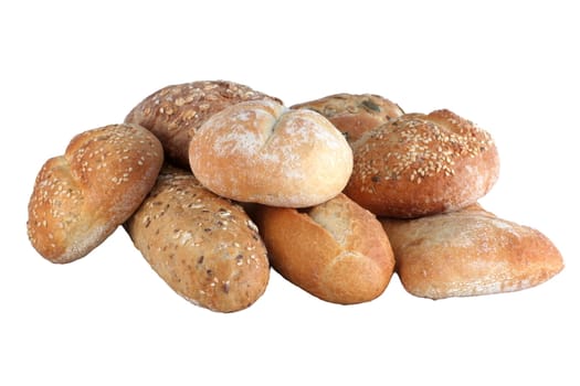 photo of fresh rolls on white background